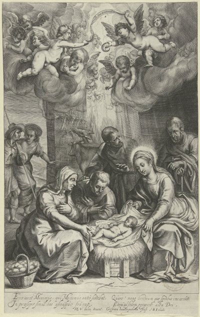 Tilbedelse af hyrderne af Crispijn van den Queborn