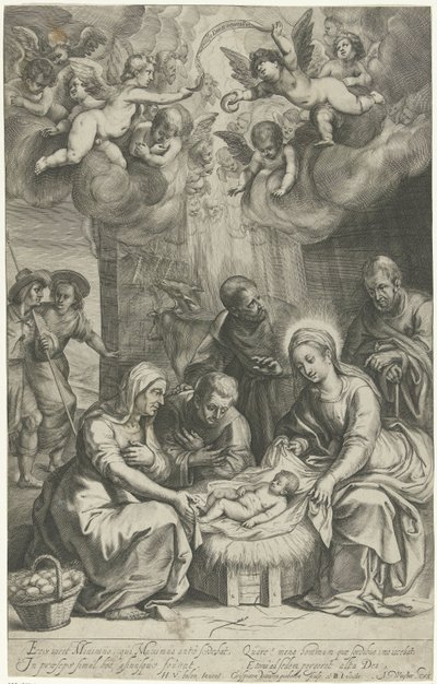 Tilbedelse af hyrderne af Crispijn van den Queborn