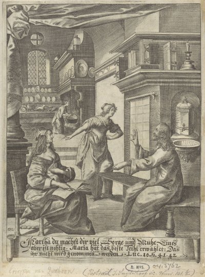 Kristus i Marthas og Marias hus af Crispijn van den Queborn