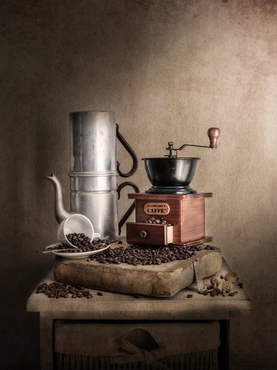 Vintage kaffe-stilleben af Cristiano Giani