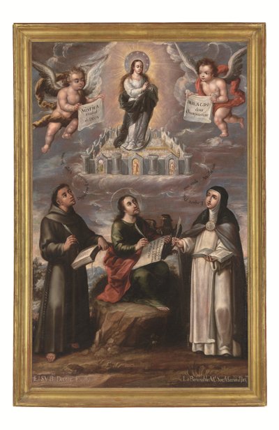 The Mystical City of God, ca. 1700 (olie på lærred) af Cristobal de (workshop of) Villalpando