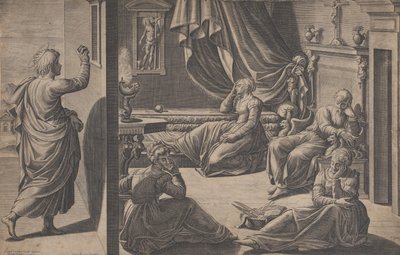 Sankt Nikolaus af Bari og de tre fattige piger, 1587. af Cristofano Cartaro