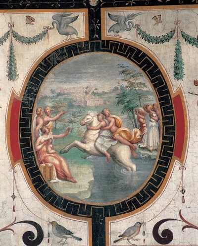 Cloelia passerer Tiberen, midten af det 16. århundrede. af Cristofano Gherardi