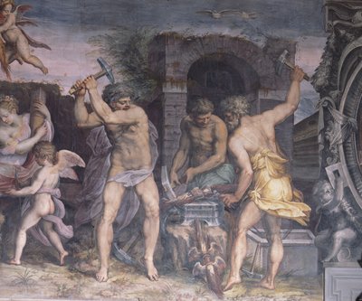 Vulcans smedje, 1555 af Cristofano Gherardi