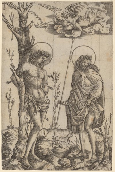 Sankt Sebastian og Sankt Roch af Cristofano Robetta