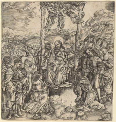 Magiernes tilbedelse af Cristofano Robetta