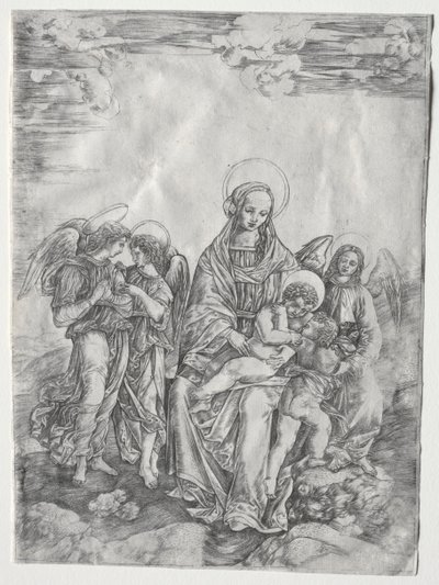 Jomfru og barn med spædbarnet St. John af Cristofano Robetta