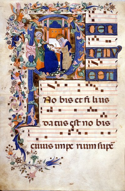 Kristi omskæring i en letrin P. Skillevæg (Kor) fra det 15. århundrede af Cristoforo Cortese (første halvdel af det 15. århundrede). Biblioteca Brera, Milano af Cristoforo Cortese