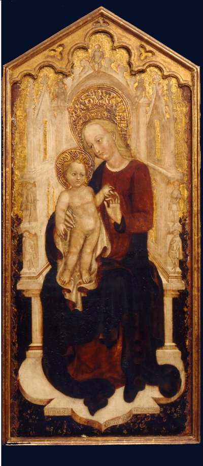 Jomfruen og barnet tronet af Cristoforo Moretti