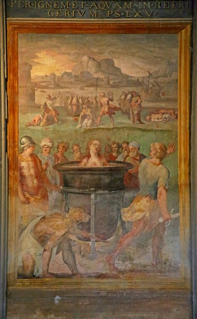 En kvindelig helgen bliver kogt levende af Cristoforo and Tempesta, Antonio Roncalli