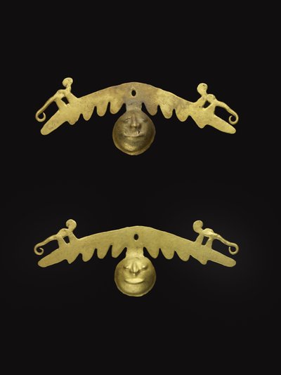 Par ørepynt, 600-1600 e.Kr. (guld) af Culture Nariño