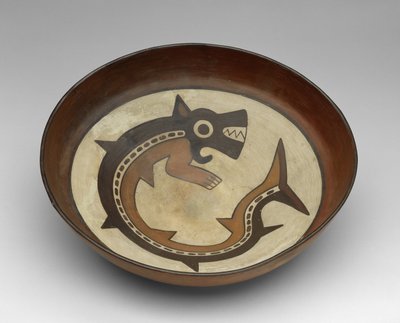 Skål med en spækhuggergud af Culture Nazca