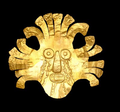 Hovedbeklædningspynt, 400 f.Kr. - 600 e.Kr. (guld) af Culture Nazca