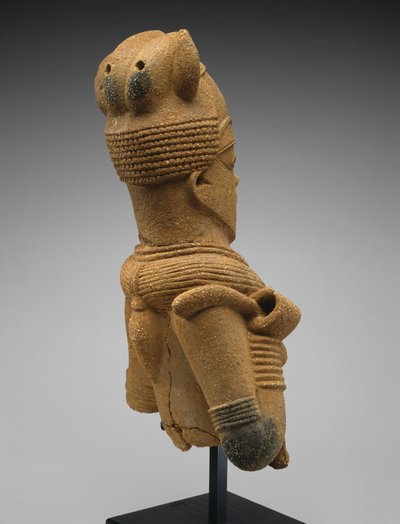 Hoved og torso af en kvindelig figur, Jos Plateau-regionen, Nigeria, 500 BC-AD 200 (lertøj) af Culture Nok