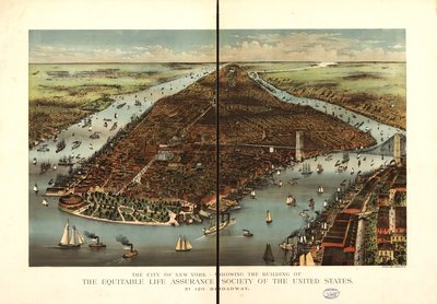 Byen New York. af Currier and Ives Equitable Life Assurance Society Of The United States