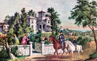 American Country Life, maj morgen, 1855. af Currier and Ives