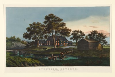 Eventide - oktober/ The Village Inn af Currier and Ives