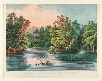 Skovscene på Lehigh af Currier and Ives