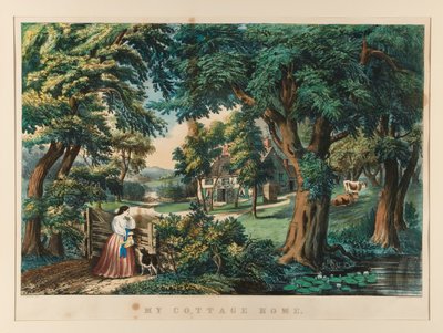 Mit sommerhus hjem. af Currier and Ives