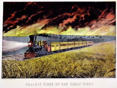 Prairie Fires of the Great West, USA, 1871 af Currier and Ives