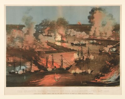 Splendid Naval Triumph of the Mississippi af Currier and Ives