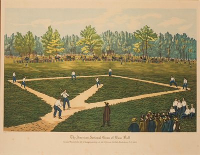 The American National Game of Base Ball, ca 1866. af Currier and Ives.