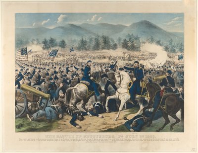 Slaget ved Gettysburg, Pa., 3. juli 1863, 1863. af Currier and Ives
