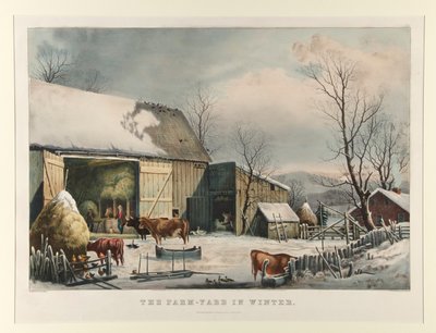 Gården om vinteren af Currier and Ives