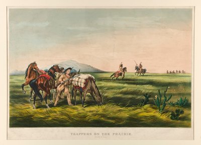 Fangstmænd på prærien / fred eller krig? af Currier and Ives