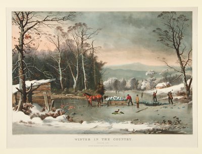 Vinter på landet. /Får is af Currier and Ives