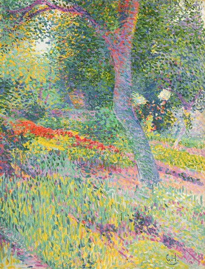 I haven ved Pretzfeld Slot, ca. 1903 (olie på kort) af Curt Herrmann