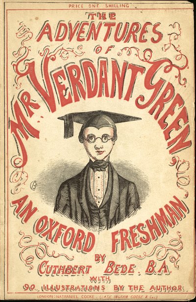 Forsideillustration til The Adventures of Mr Verdant Green An Oxford Freshman af Cuthbert Bede
