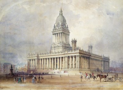 Design til Leeds Rådhus af Cuthbert Brodrick