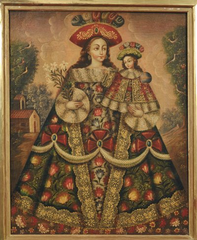 Pilgrimmenes jomfru og barnet af Cuzco School