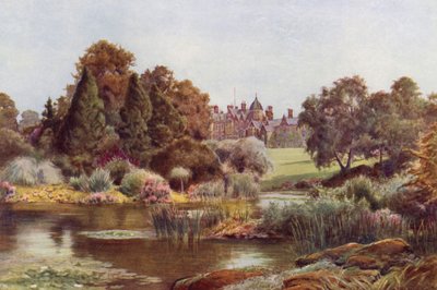 Søen i den vestlige have, Sandringham (farve litho) af Cyril Ward