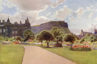 The North Garden, Holyrood Palace (farve litho) af Cyril Ward