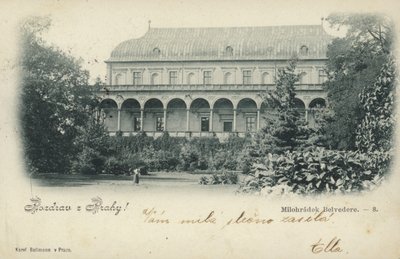 Postkort med Milohradek Belvedere af Czech Photographer