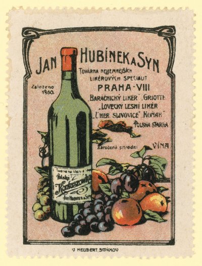 Jan Hubinek og Søn vine og spiritus af Czech School