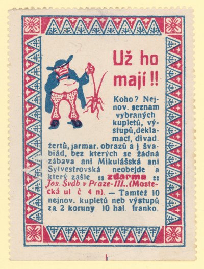 Mand, der holder et insekt af Czech School
