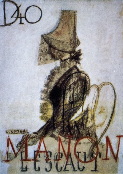 Plakat for premieren på operaen Manon Lescaut af Czech School