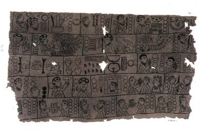 Kristen kalender i hieroglyfisk aztekisk stil (litho) af D.K. (after) Bonatti