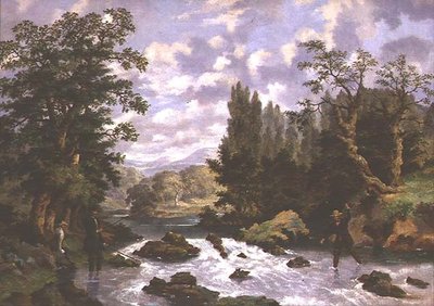Lystfiskere, der spiller deres fangst af D. the Younger Wolstenholme