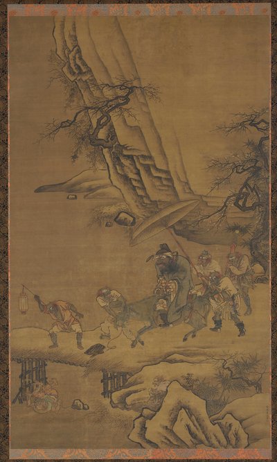 Zhong Kui og dæmoner krydser en bro af Dai Jin