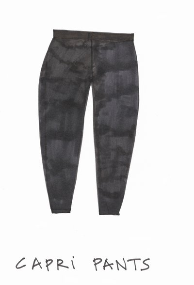 Capri Pants (tusch på papir) af Daisy de Villeneuve