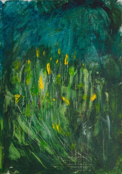 Abstrakte gule blomster af Dale Hefer