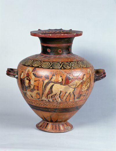 Hydra, der skildrer en krigers afgang, Corinthian Style (keramik) af Damon Painter