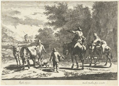 Hyrder og kvæg på vejen Southern Landscapes (serietitel) af Dancker Danckerts