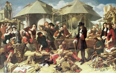 Peter I, den Store (1672-1725) på Deptford Dockyard af Daniel Maclise