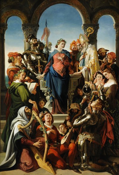 The Spirit of Chivalry, ca. 1845 (olie på lærred) af Daniel Maclise