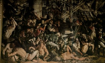 The Death of Nelson, detalje af det nederste dæk af Victory af Daniel Maclise